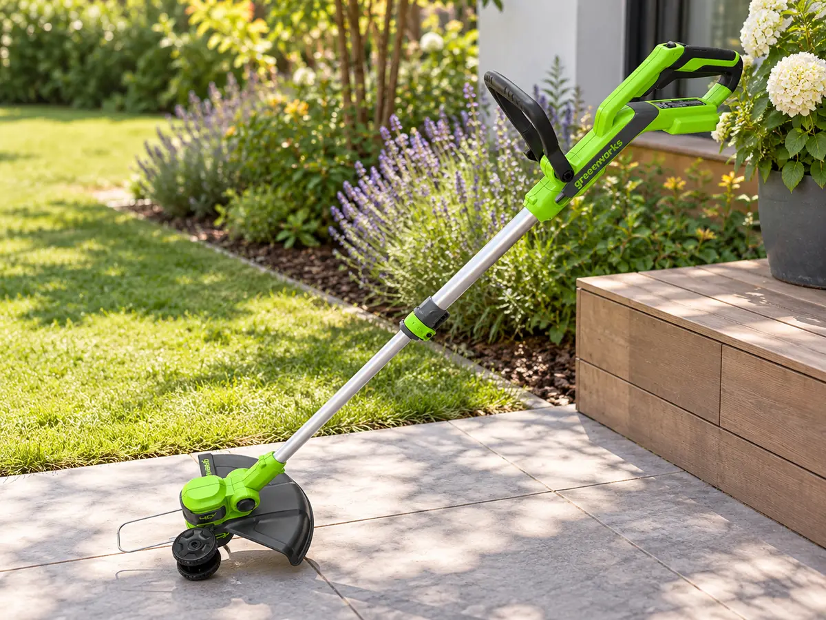 Poids et usage : 3,9 kg à porter sur la durée — Greenworks G40LT