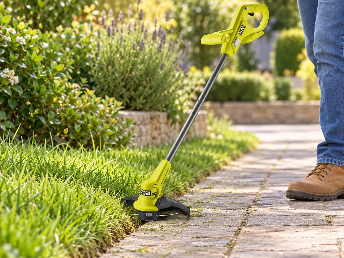 Une tête orientable pour couper et border — Ryobi RY18LT23A-0
