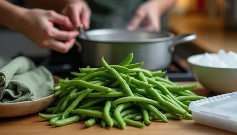 Comment congeler des haricots verts frais du jardin étape par étape
