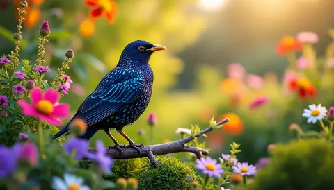 Etourneau dans le jardin : astuces pour cohabiter ou s’en débarrasser