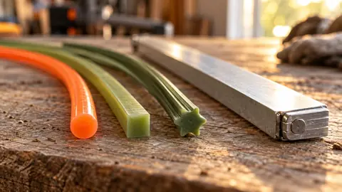 Trois formes de fil de débroussailleuse côte à côte